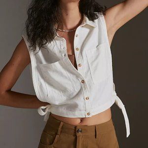 Anthropologie Pilcro Sleeveless Dickie Vest Buttondowon XXS
